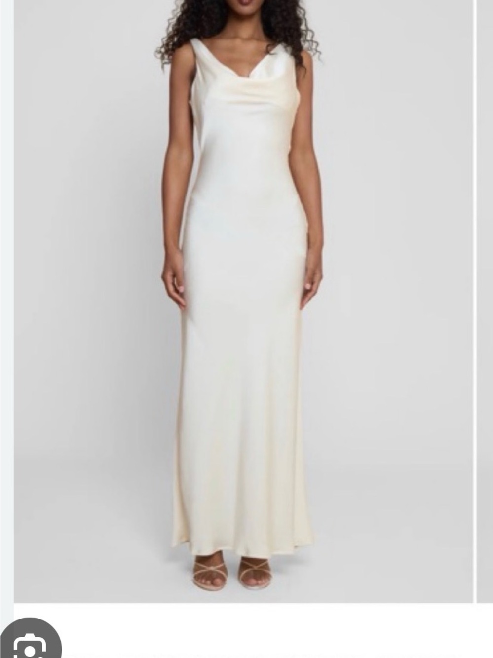 Satin Cowl Neck Wedding Slip Dress in Ivory - LEAU
